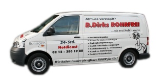 Servicefahrzeug der Rohrreinigung Dirks.